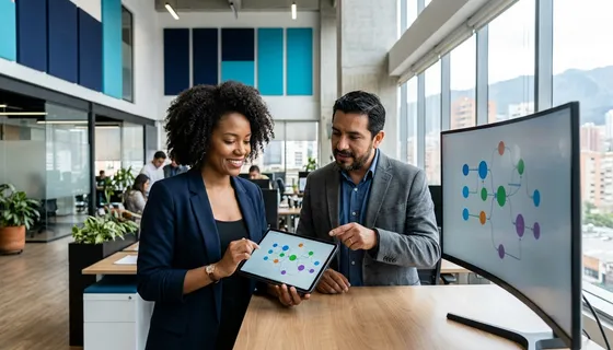 Equipo de profesionales analizando flujos de automatización e integración