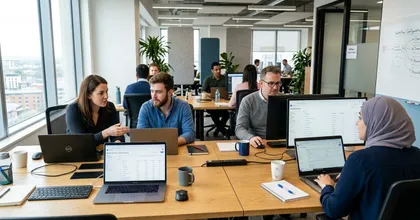 Equipo de trabajo configurando y operando flujos de gestión empresarial con ERPNext