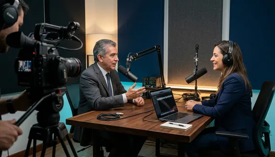 Estudio profesional de grabación y podcast empresarial para producción de contenidos