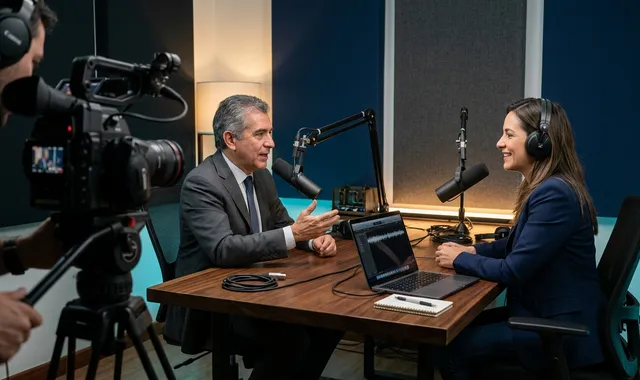 Estudio profesional de grabación y podcast empresarial para producción de contenidos y microclips