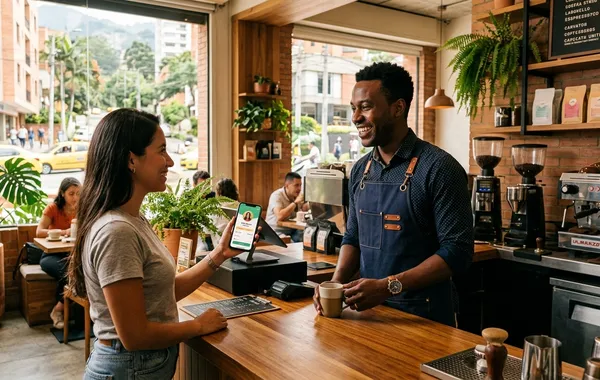 Plataforma de fidelización digital de clientes Rewi en uso en cafetería